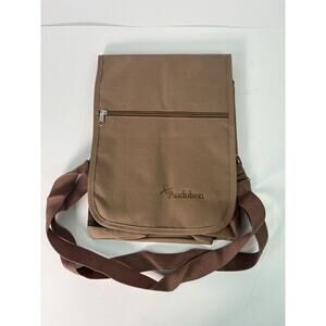 Audubon Messenger Bag Unisex Medium Brown Canvas Crossbody Birding Field Travel